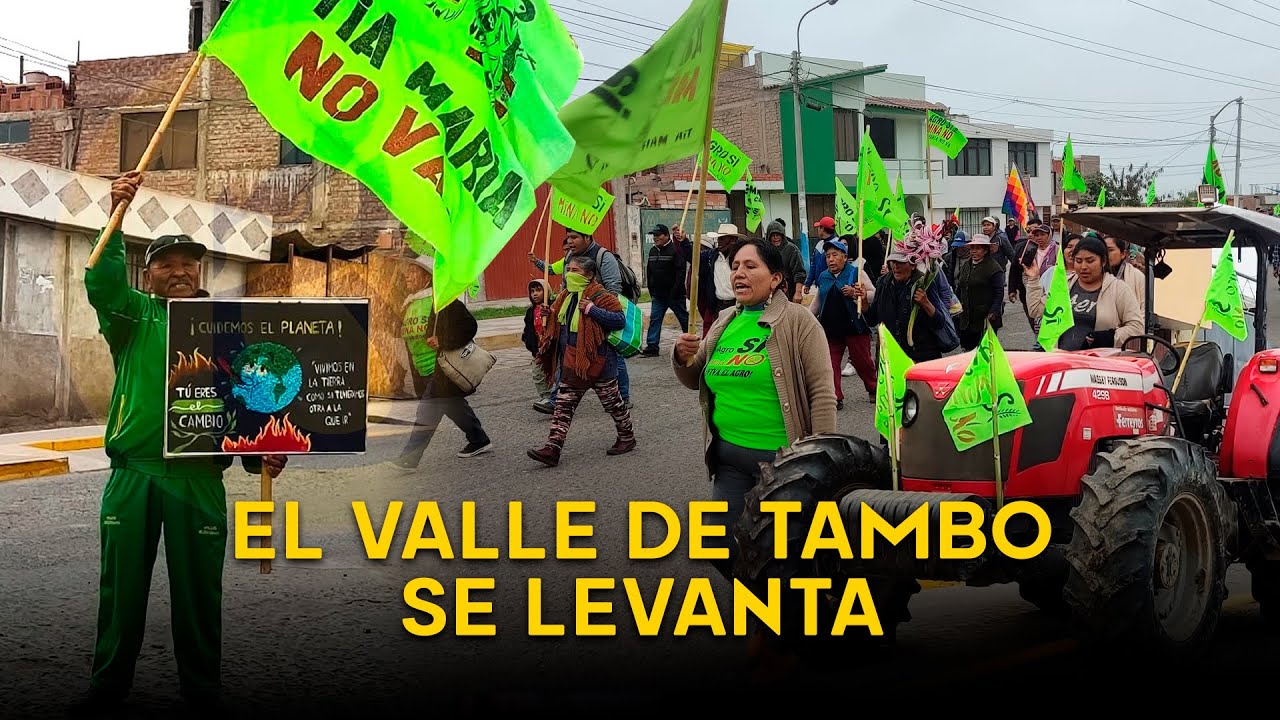 Pobladores del Valle de Tambo protestan con tractores y caravanas contra Tía María