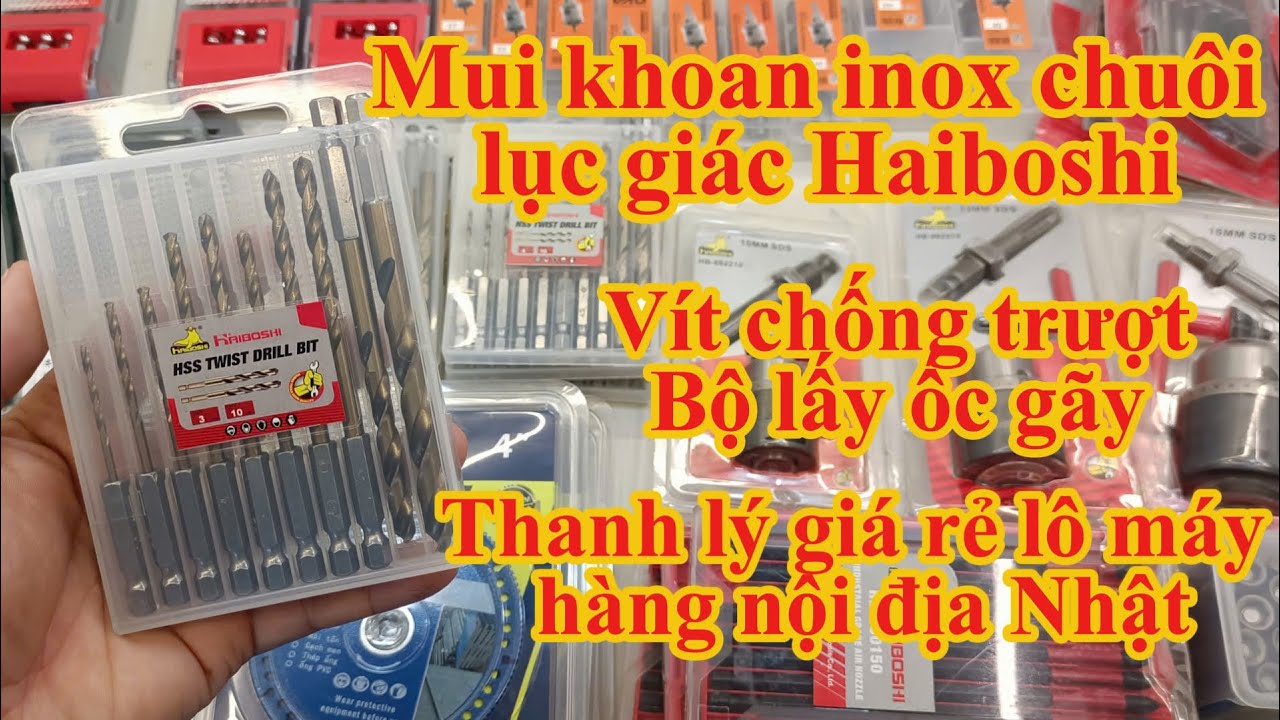 Mũi khoan inox 304 Haiboshi. Thanh lý lô đồ hơi | Mã X | Bình Tool