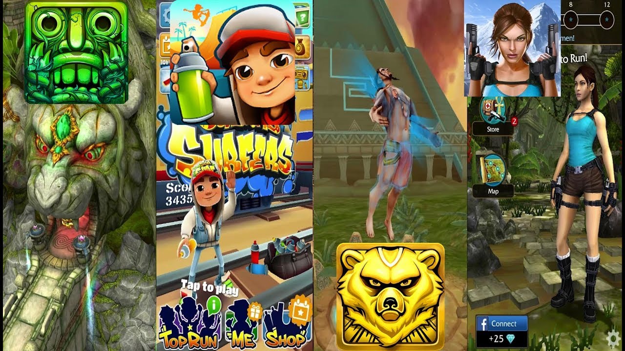 Temple Run 2 Lost Jungle Vs Subway Surfers Venice Beach Vs Spirit Run Vs Lara Croft Relic Run