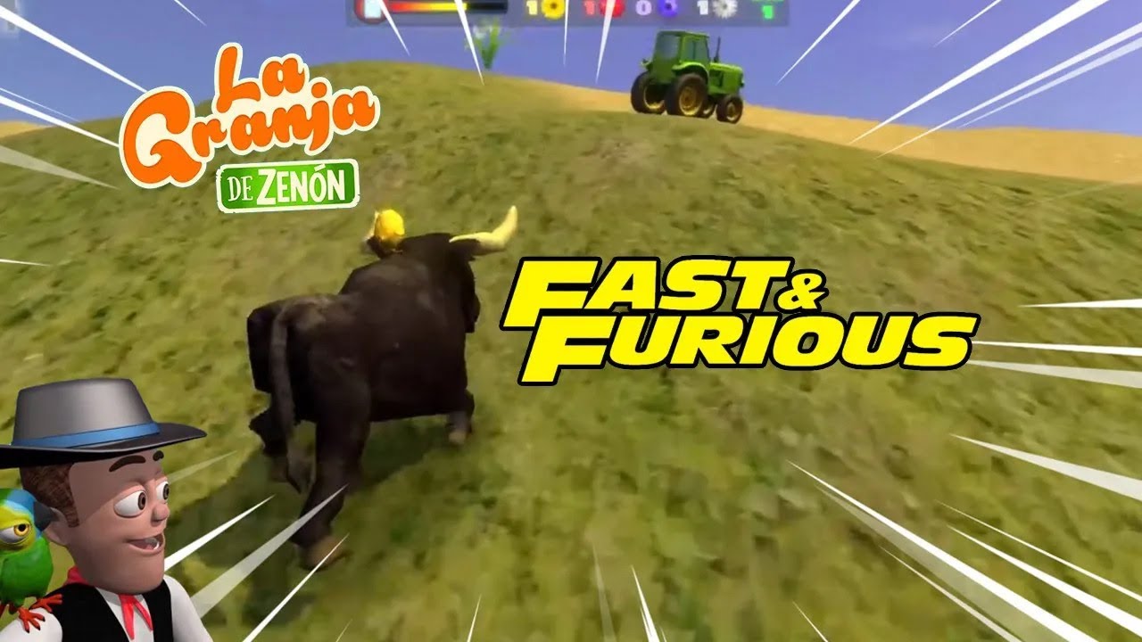 EL JUEGO DEL 🐂TORO EL POLLITO Y EL  🚜TRACTOR RÁPIDO y FURIOSO😡THE GAME OF THE CHICK AND THE TRACTOR