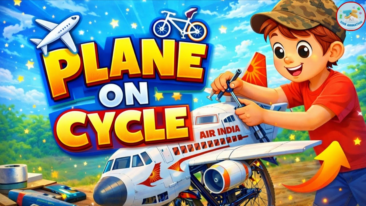 साइकिल पर  विमान ✈️ | Plane on Cycle 🚲  | Ts kids animation story 2026