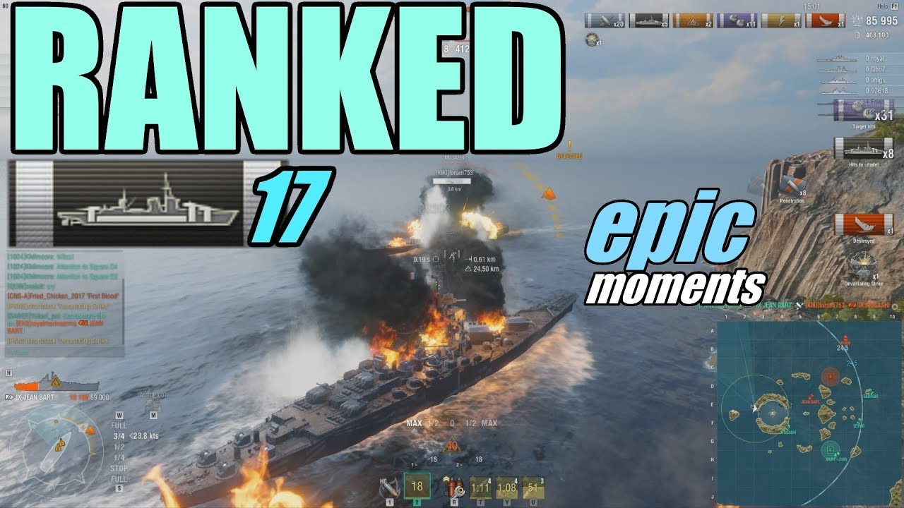 17 critical 249k DMG Jean Bart || World of Warships