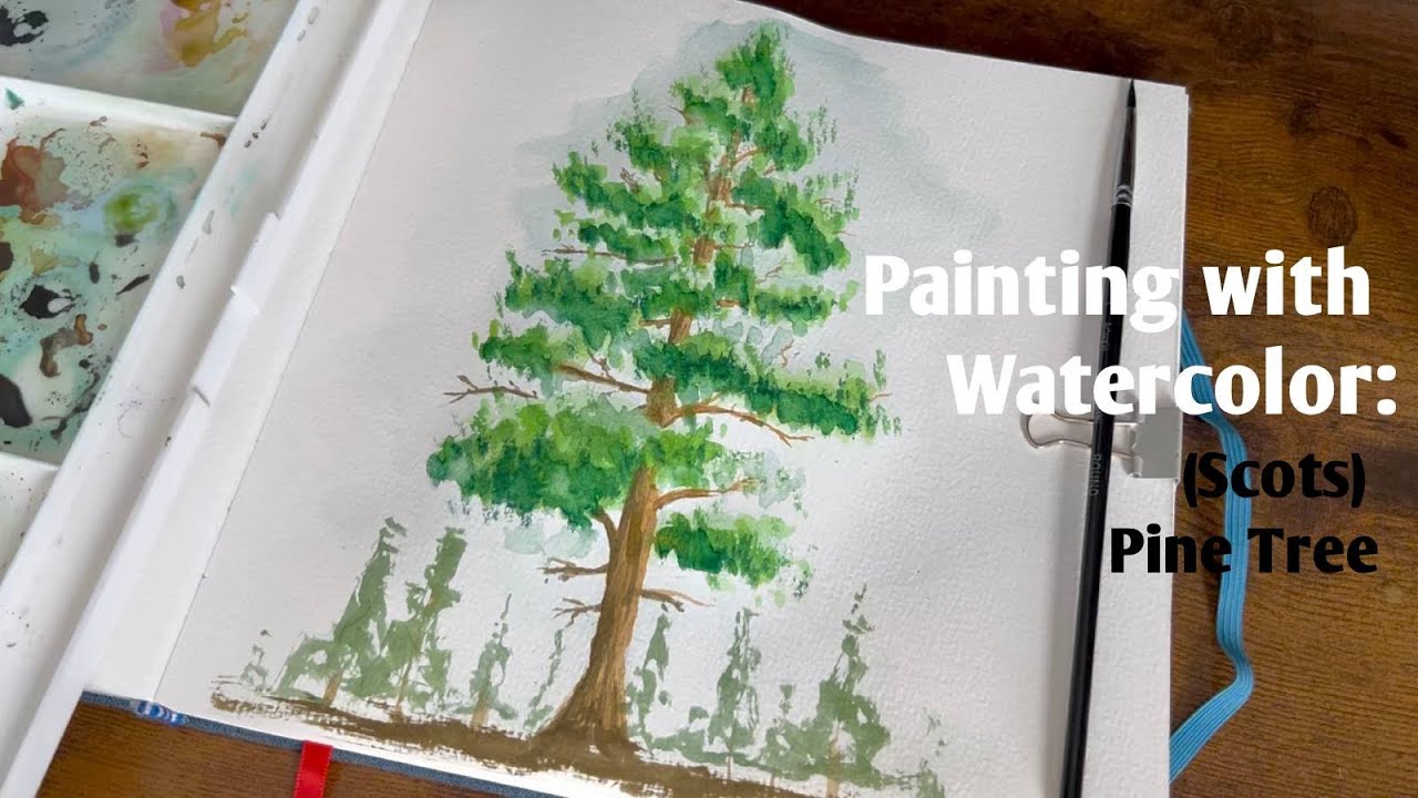 Creating a Pine Tree - Simple Watercolor Painting