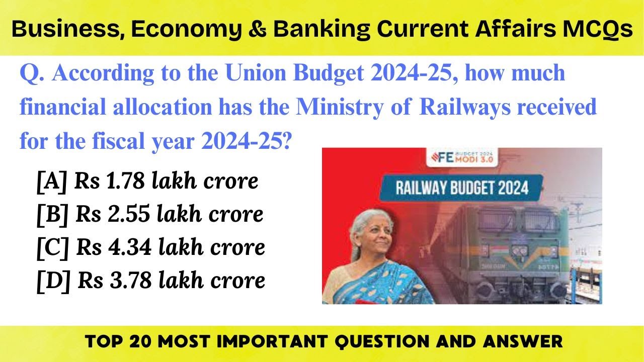 Business, Economy & Banking Current Affairs MCQs | Top 20 Most important question and Answer