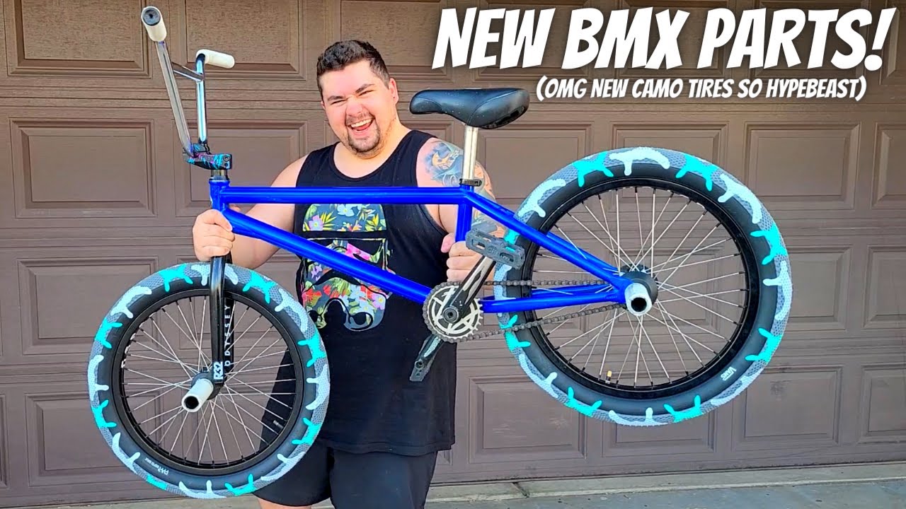 UNBOXING AND INSTALLING NEW BMX PARTS! *NEW TEAL CAMO TIRES*