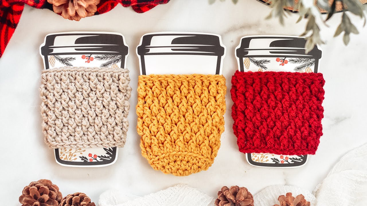 Country Cottage Cozy Crochet Tutorial - Crochet Cup Cozy Pattern - Quick and Easy Crochet Pattern