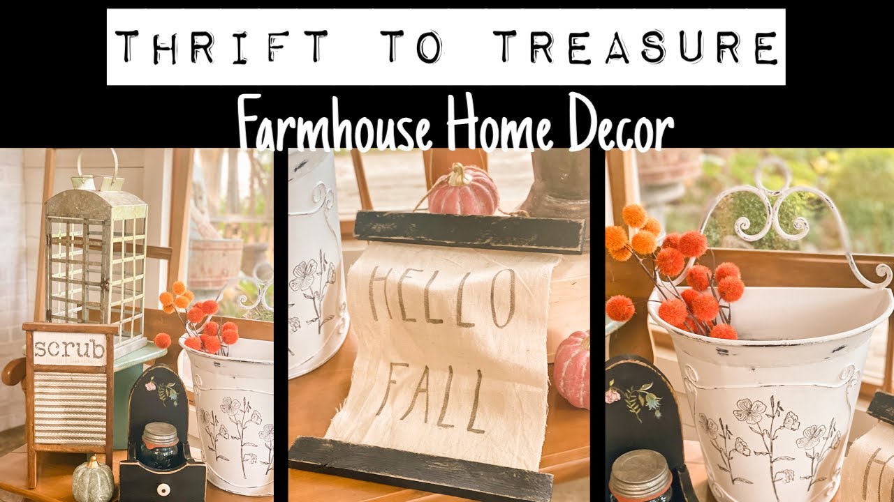 Farmhouse Home Decor - Thrift to Treasure - Thrift Haul Flips - IOD Stamps & Transfers - Shabby Chic
