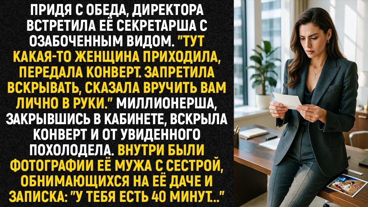 Тут какая то женщина приходила, передала конверт   Запретила вскрывать, сказала вручить вам личн