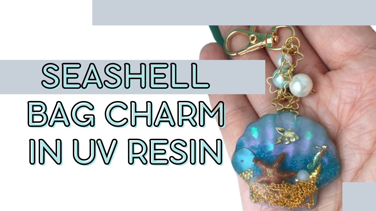Sophie & Toffee  Seashell bag charm in UV resin #uvresin #seathemed #shells #sophieandtoffee