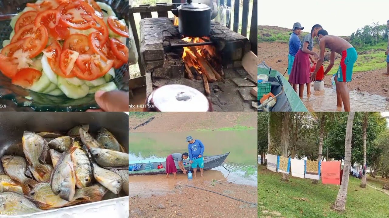 Rotina da manh&atilde; na ro&ccedil;a, almo&ccedil;o simples no fog&atilde;o a lenha, lavei roupa pegando &aacute;gua na bica 