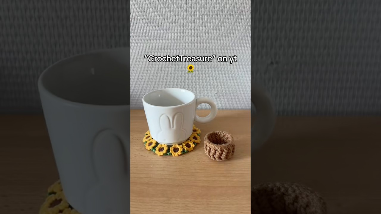 Tutorial on my channel!🥰🌻 #crochet #crochettutorial #coaster #sunflower