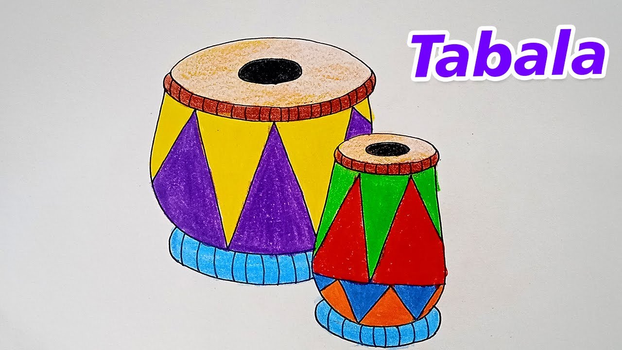 how to draw tabla very easy  | tabla drawing simple | how to draw tabla with colour