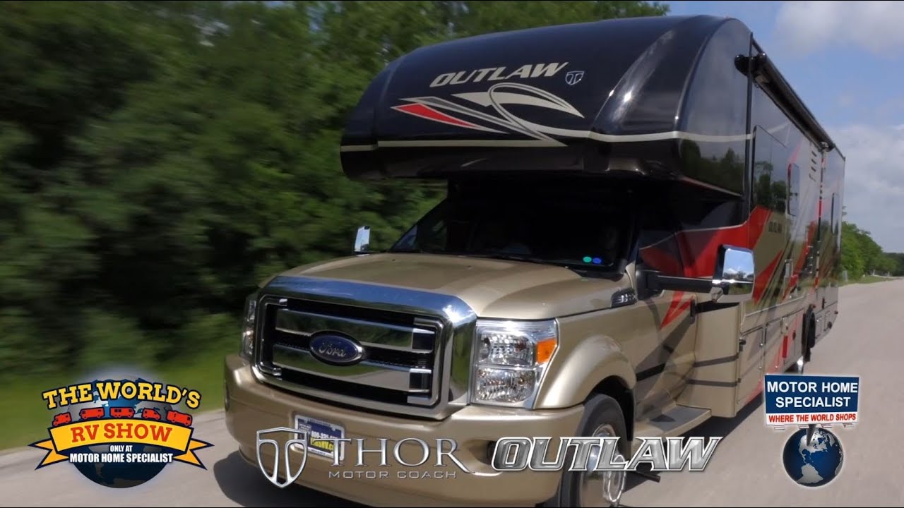 Outlaw Super C Toy Hauler RV Review at Motor Home Specialist 2014 2015