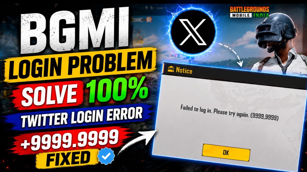 BGMI new update 4.5 Twitter (X) login error 9999.9999 fix | How to login to BGMI with Twitter today