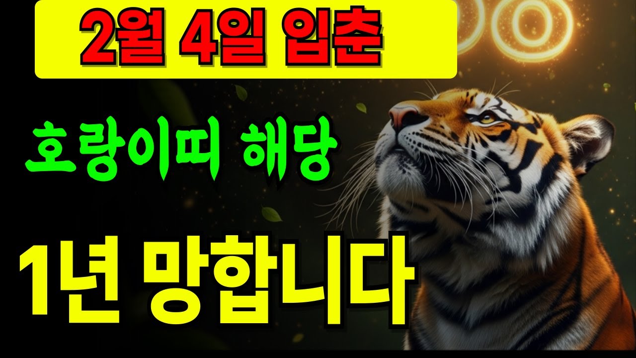 호랑이띠 2월 4일 입춘날💥이날 모르면 1년 재물운 놓칩니다