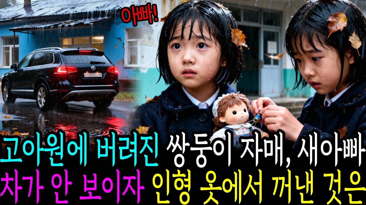 고아원에 버려진 쌍둥이 자매, 새아빠 차가 안 보이자 인형 옷에서 꺼낸 것은
