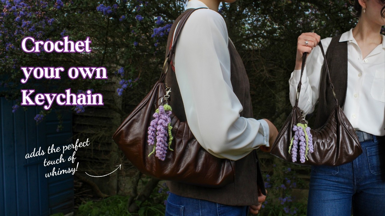 Свяжите крючком брелок в виде глицинии (медленный мастер-класс!)
