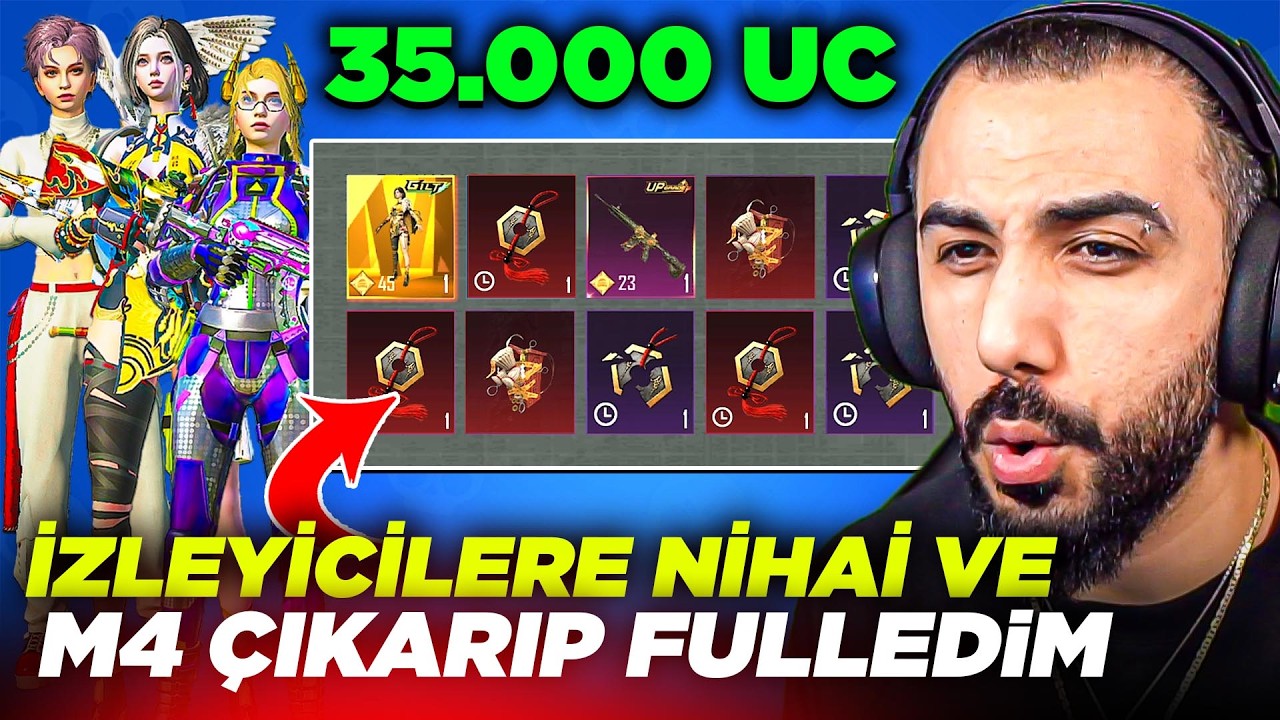 İZLEYİCİLERİN HESABINA 35.000 UC YÜKLEYİP FULLEDİM!! NİHAİ VE M4 ÇIKTI 😱  PUBG Mobile