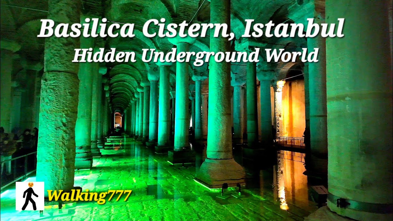 Basilica Cistern walking tour [4k/60fps]