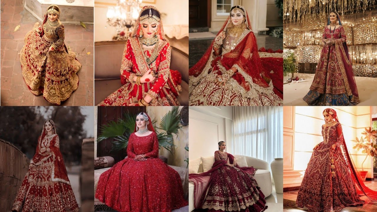 Beautiful Pakistani Bride lehnga New 2025 bridals dress collocation red mahroon lehnga design