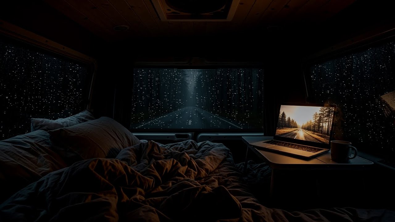 Rainy Night Van Sanctuary Heavy Rain on Window and Dark Forest Sounds for Deep Rest and Sleep 2026