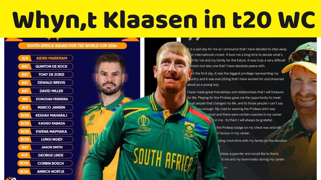 When Heinrich Klaasen back for South African cricket team || t20 world cup ||