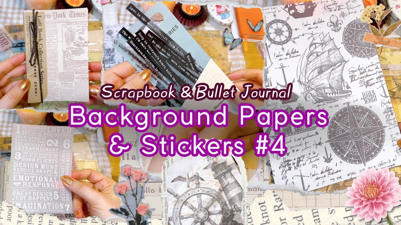 🎨 Scrapbook & Bullet Journal İçin Renkli Arka Plan Kağıtları ve Mood Stickerlar