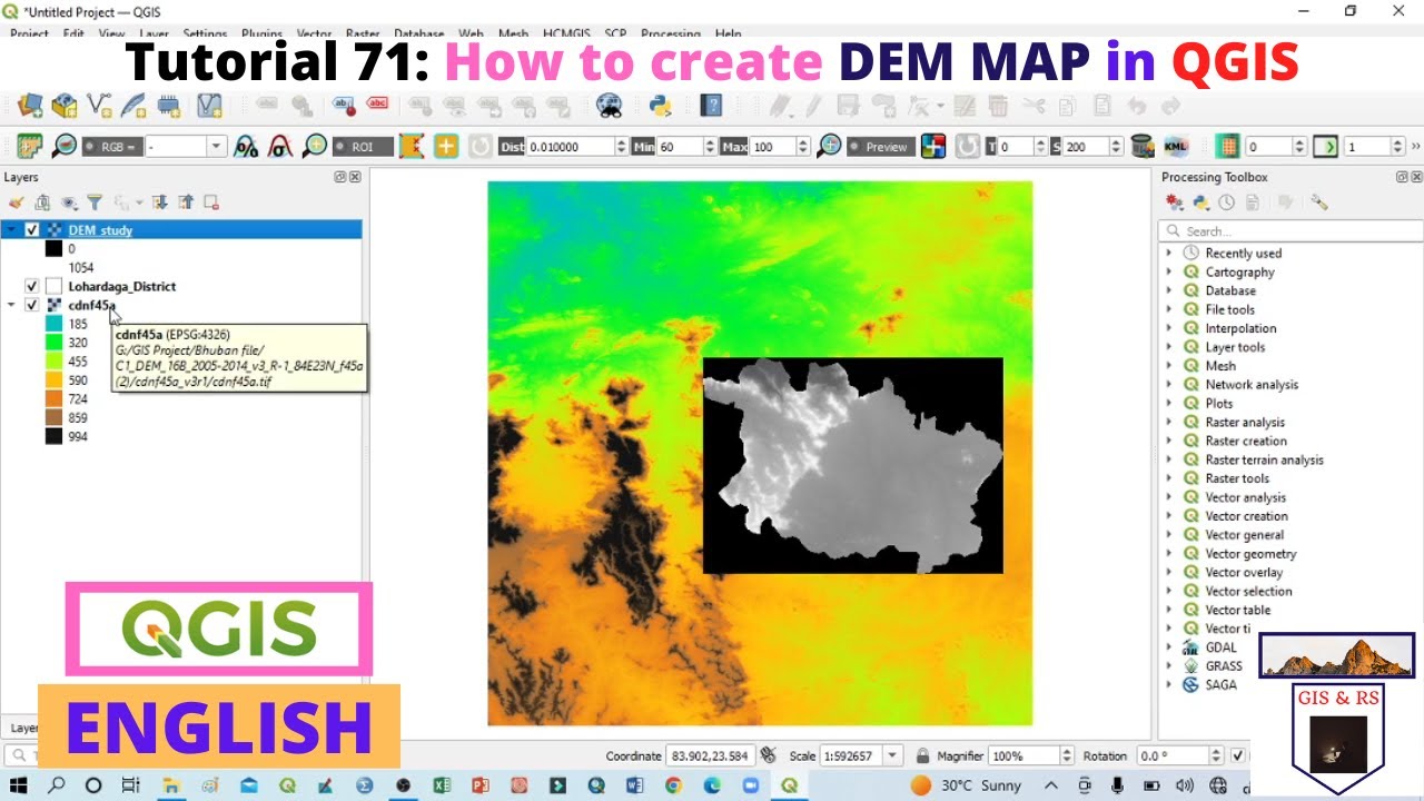 How to create DEM MAP in QGIS