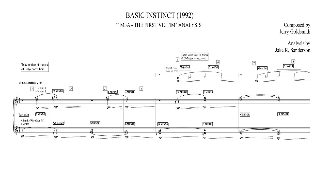 BASIC INSTINCT (1992) | 1M3A - THE FIRST VICTIM (SCORE ANALYSIS & REDUCTION)