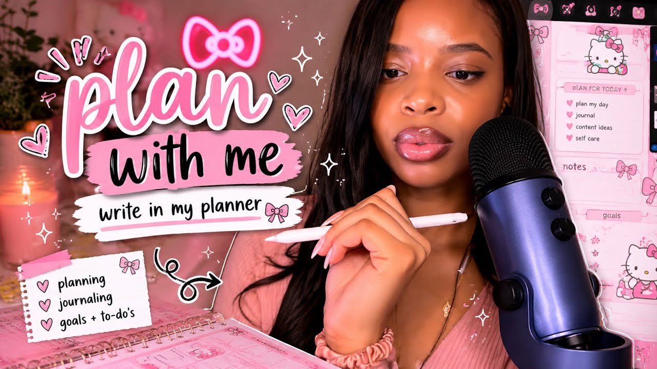 ASMR Plan With Me 🎀 | Writing In My Digital Planner