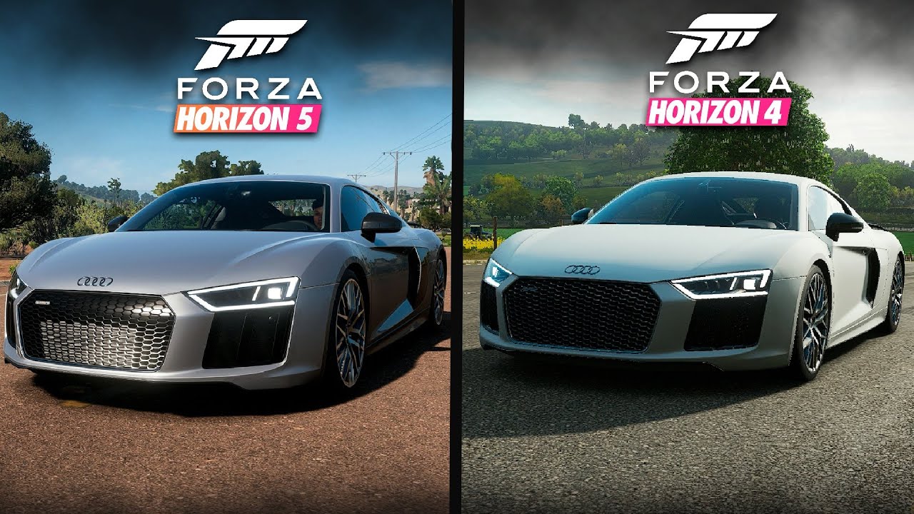 FORZA HORIZON 4 против FORZA HORIZON 5 | СРАВНЕНИЕ ДВУХ ЧАСТЕЙ