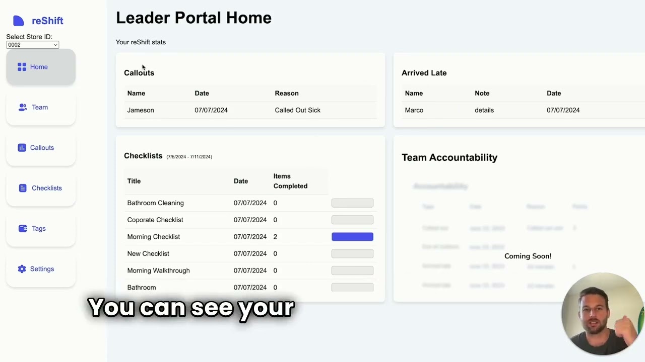 reShift Demo — Restaurant Team Operations Platform