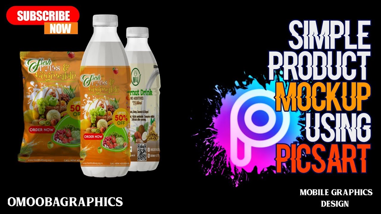 PRODUCT MOCKUP ON PICSART MOBILE GRAPHICS APP