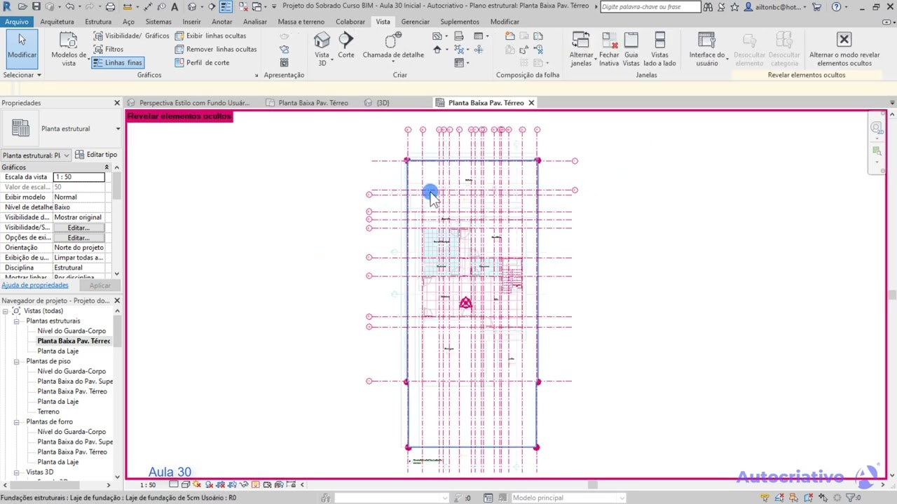 Curso de Revit BIM - Aula 30/64 Sapatas - Autocriativo