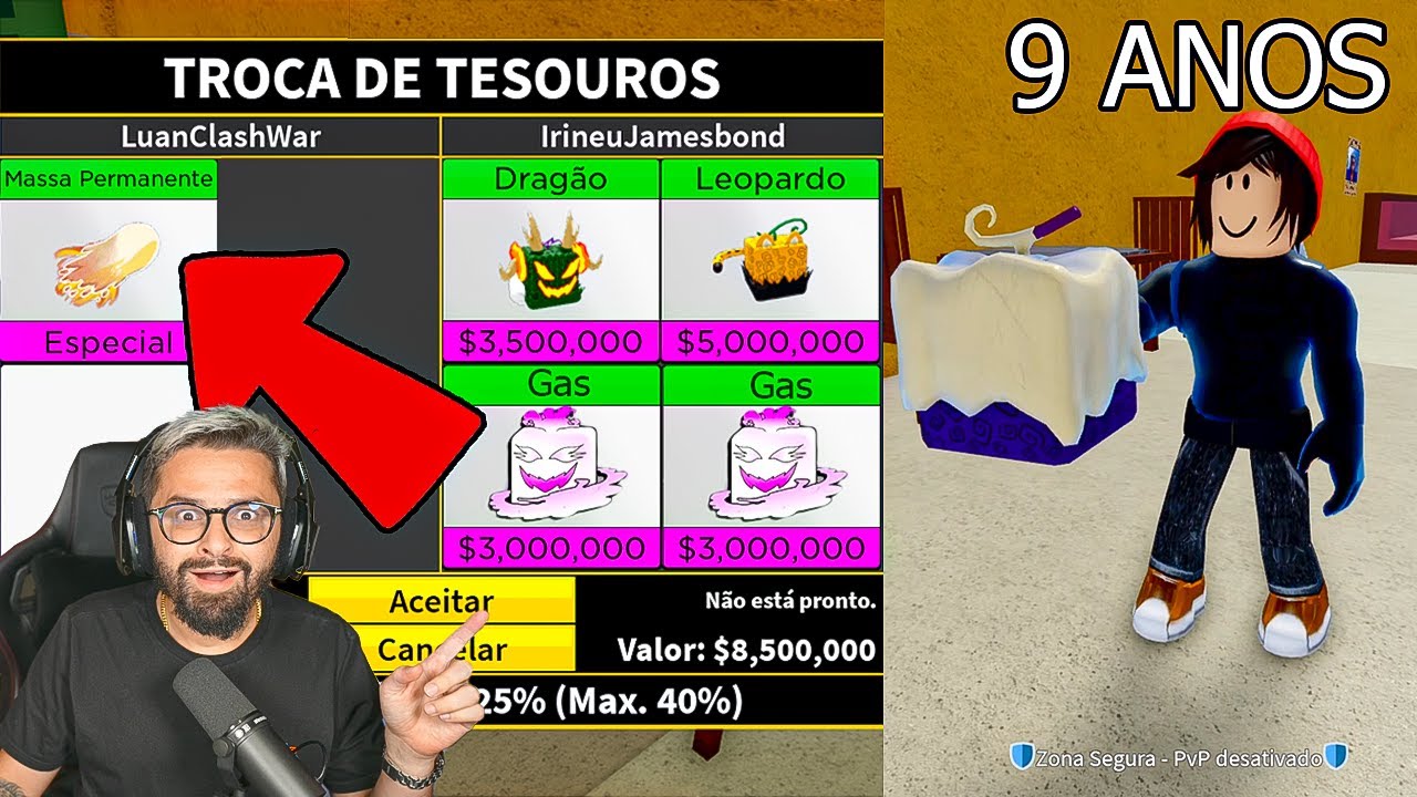 Deixei uma Criança escolher QUALQUER FRUTA RARA do Blox Fruits