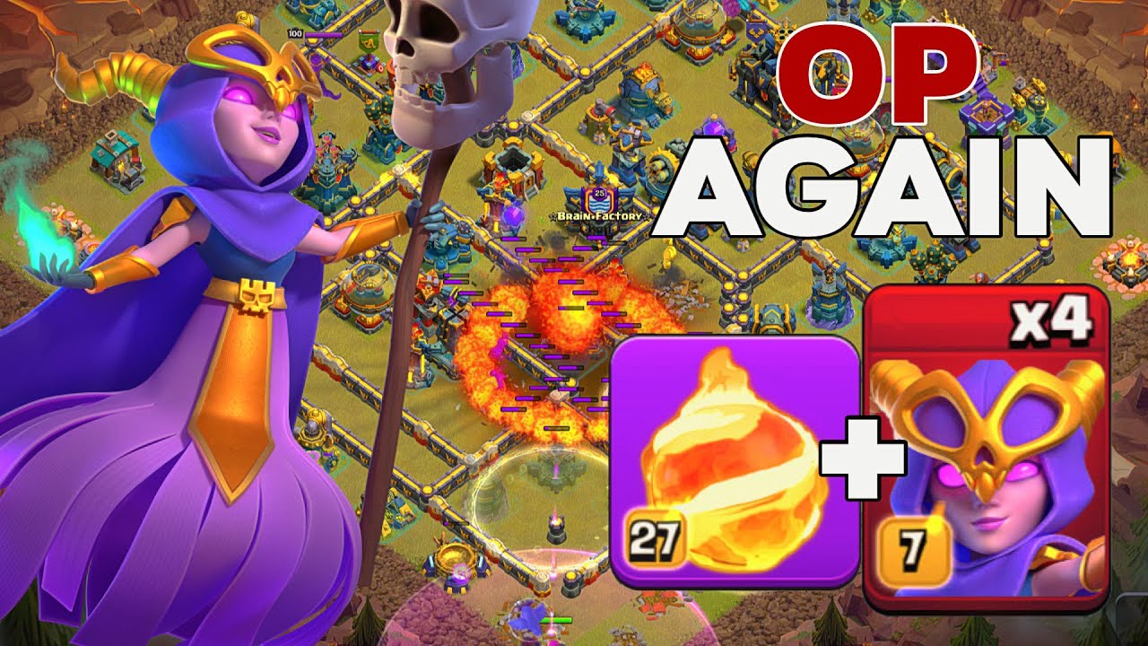 Stronger Than Ever! TH17 Warden Walk Fireball Super Witch Smash War Attacks!