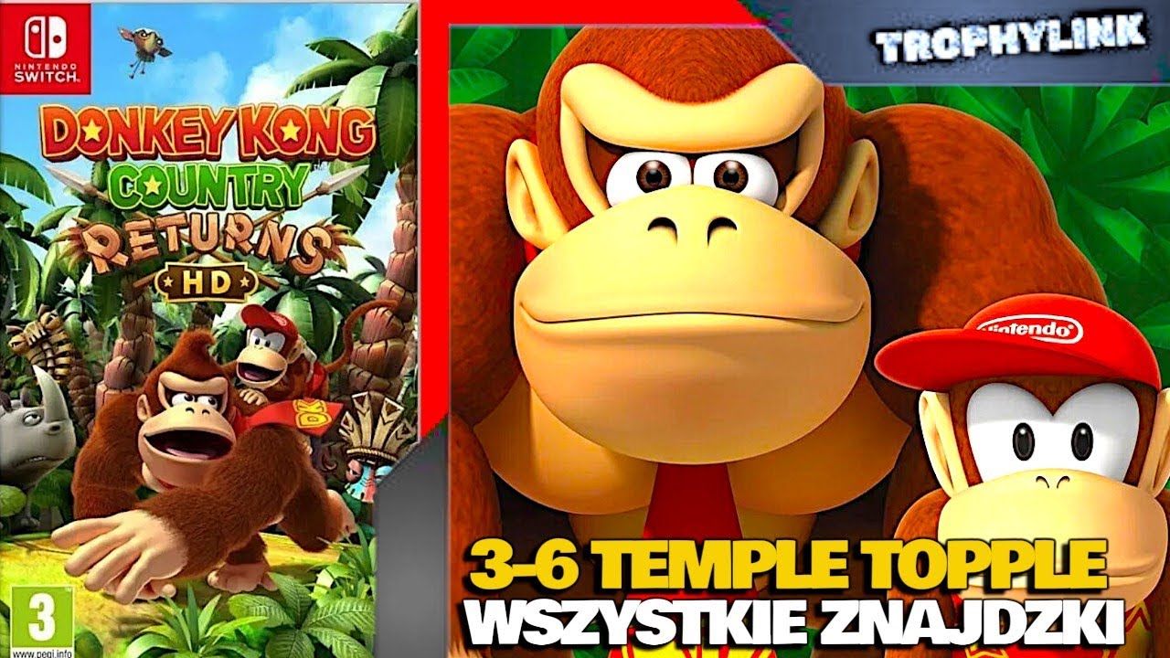 Donkey Kong Country Returns HD Temple Topple 3-6 