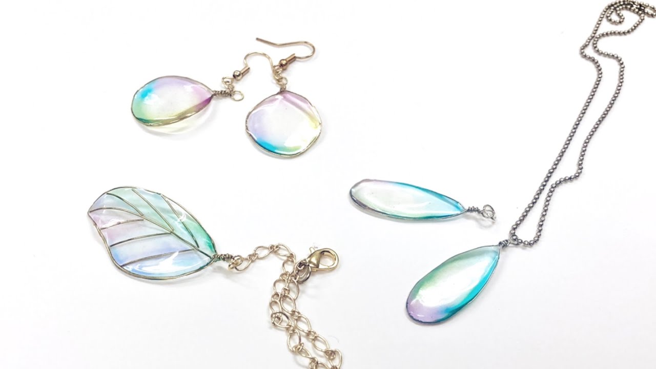 【UVレジン　100均】ワイヤーを使ってディップアート風シャボンアクセサリー作ってみました💙 UV Resin Soap bubble accessories