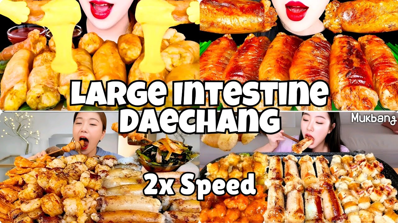 ASMR Eating: Large Beef Intestine DAECHANG | Mukbang Bites 2x Speed!!