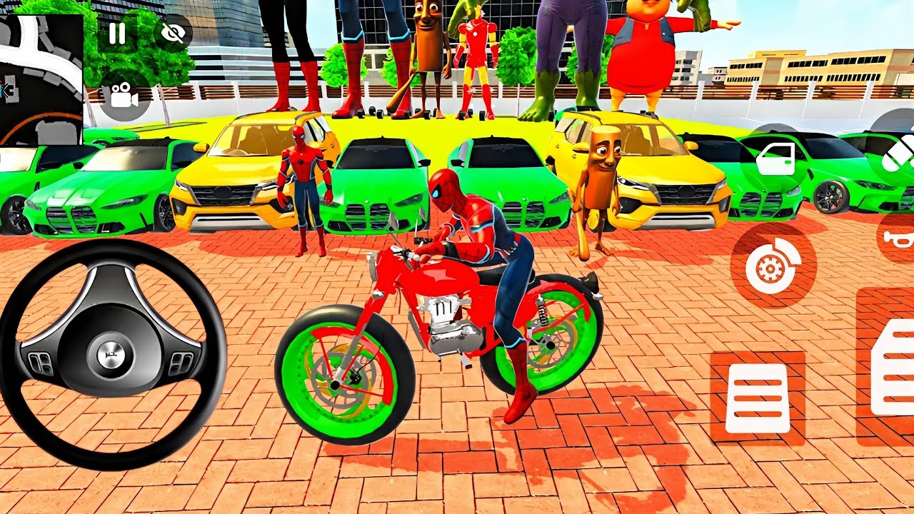 Spider man indian thift Auto simulator showroom purchase new golden fortuner car 🚗 in drive