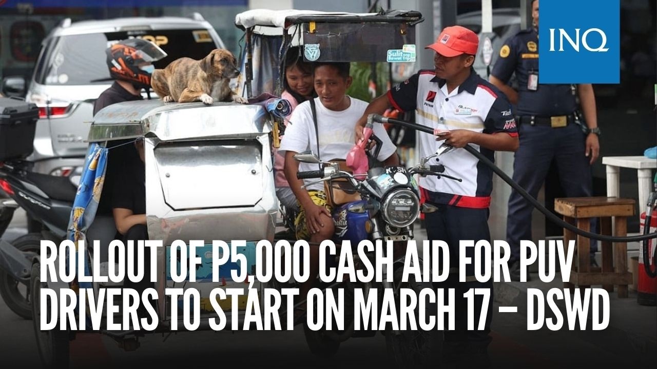 Rollout of P5,000 cash aid for PUV drivers to start on March 17 &ndash; DSWD