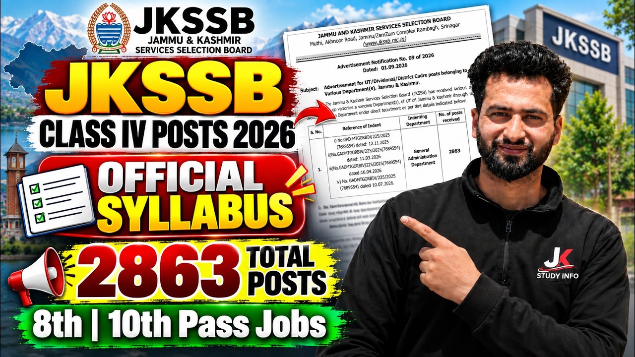 JKSSB Class Iv Syllabus 🔥 Jkssb Class Iv Posts 2026 | Jkssb MTS Syllabus 2026 | Jkssb Class Iv Jobs