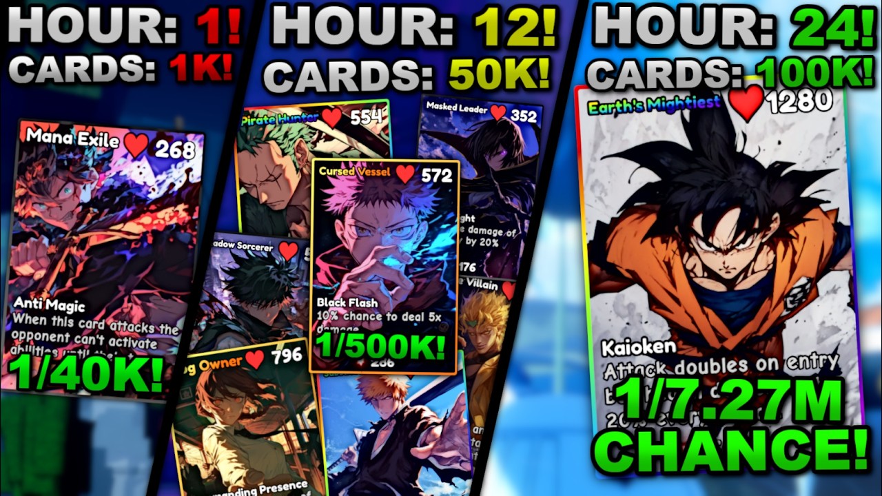 I Spent 24 Hours Collecting The RAREST CARDS in Anime Card Battle... Here's What I Got!