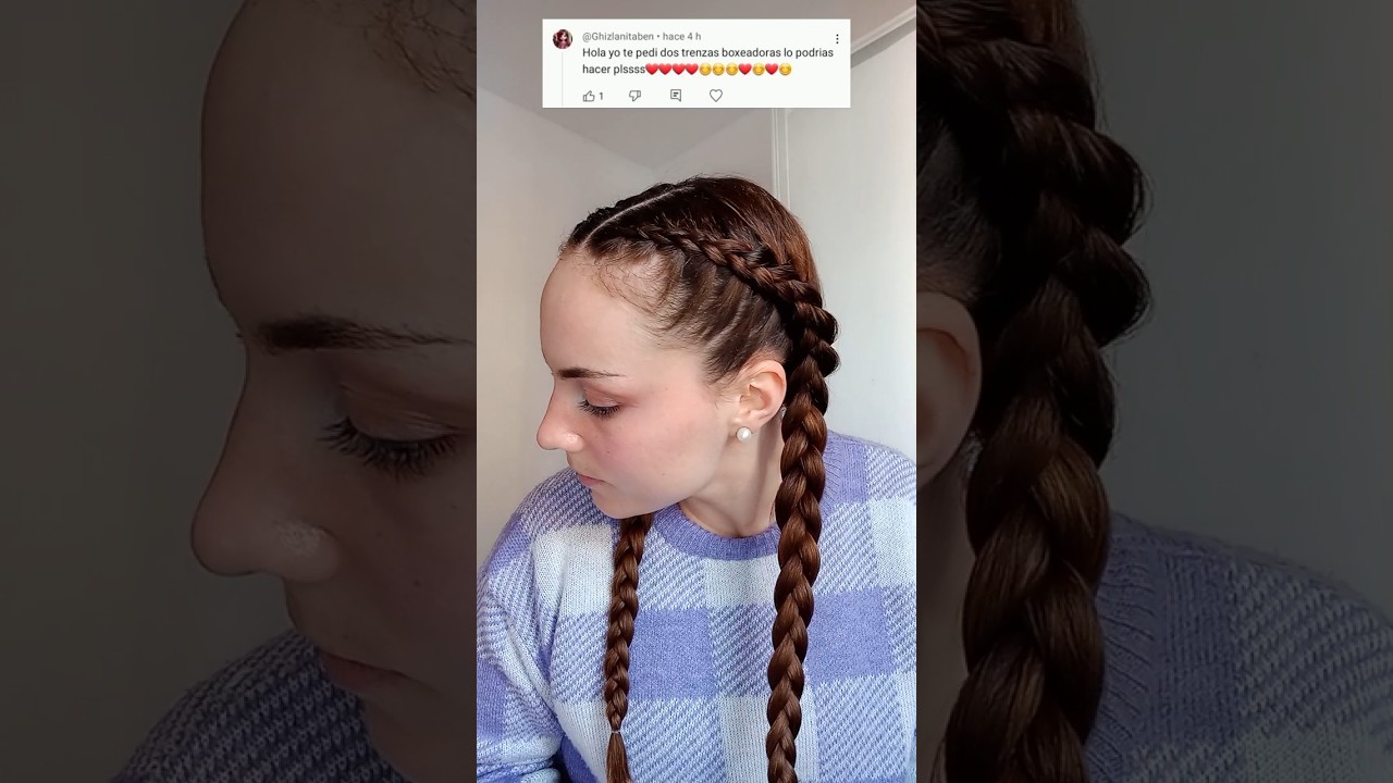 Peinado Trenzas de boxeadora ✨️🎀 Pedido de @Ghizlanitaben 💗 #shorts #peinados #hairstyle