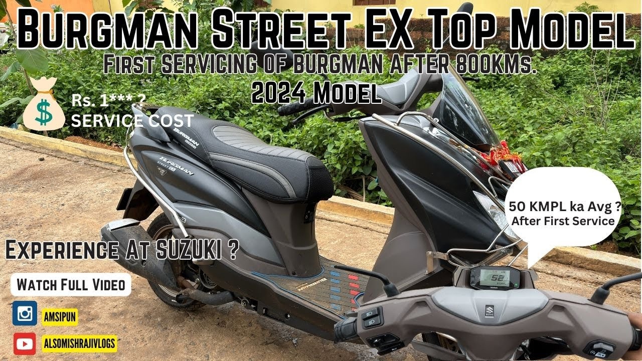 First service || 2024 Suzuki Burgman Street EX Top Model BS7 || 1st Service Detailed Information
