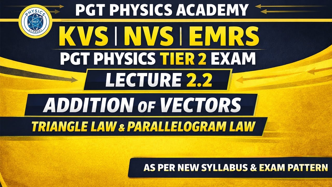 L 2.2 ADDITION OF VECTORS  | Triangle & Parallelogram Law | KVS NVS EMRS OAVS