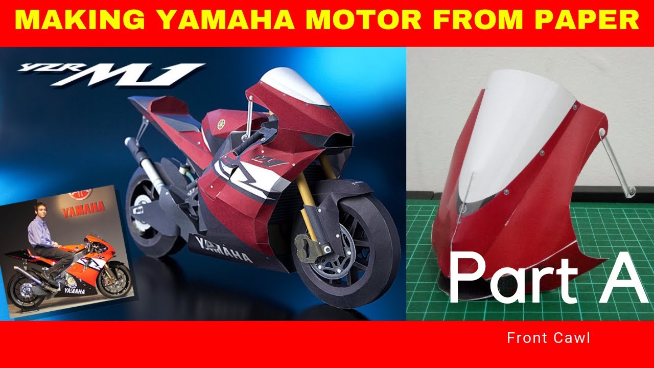 Making Yamaha YZR-M1 2004 Motorbike from paper | Part A papercraft