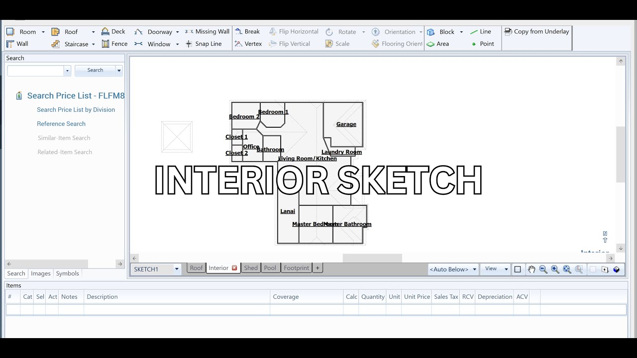 XACTIMATE INTERIOR SKETCH