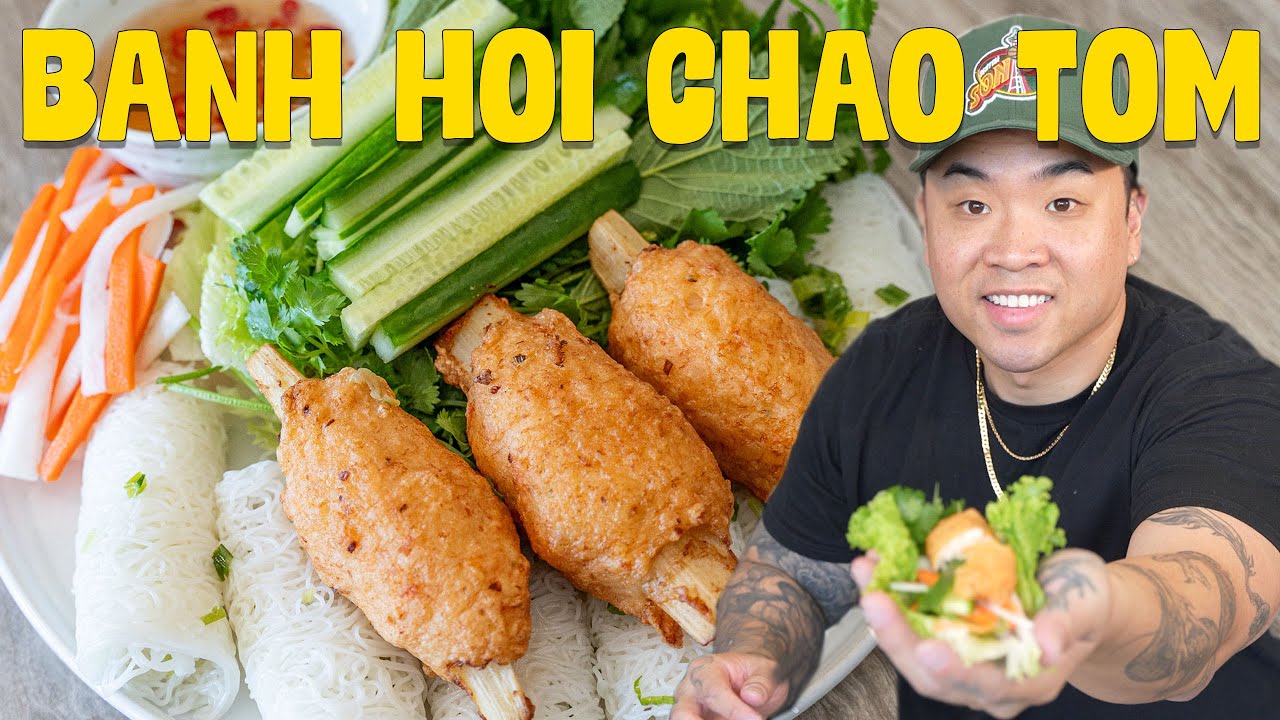How to Make: Bánh Hỏi Chạo Tôm / Sugarcane Shrimp with Fine Woven Vermicelli Noodles