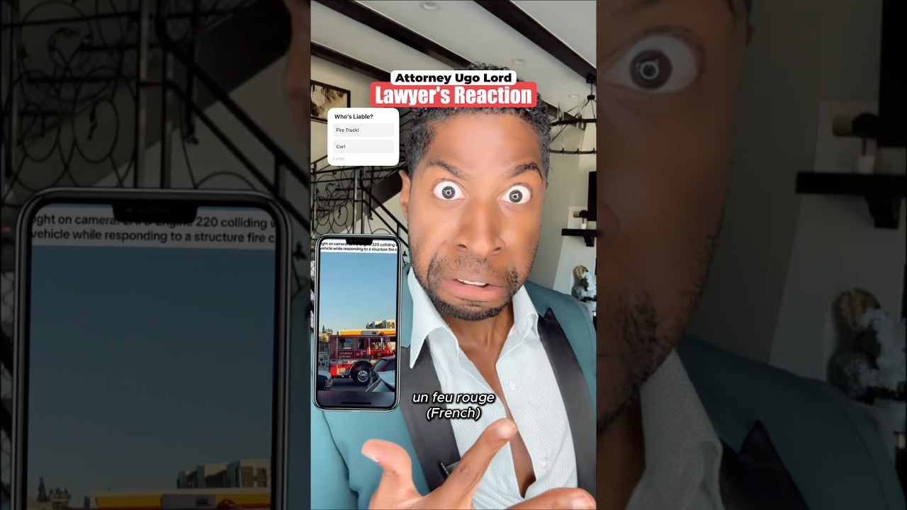 Car Fails to Yield to Fire Truck&mdash;Crash with Green Light! But Who&rsquo;s Liable? Attorney Ugo Lord Reacts!